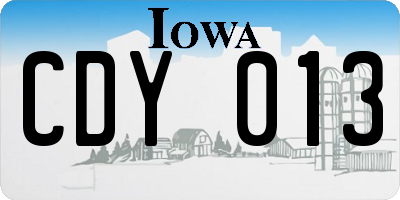 IA license plate CDY013