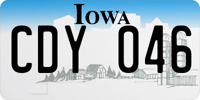 IA license plate CDY046