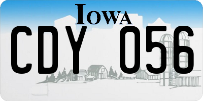 IA license plate CDY056