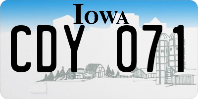 IA license plate CDY071