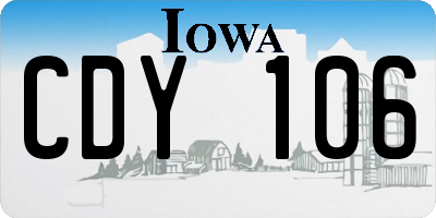 IA license plate CDY106