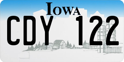 IA license plate CDY122