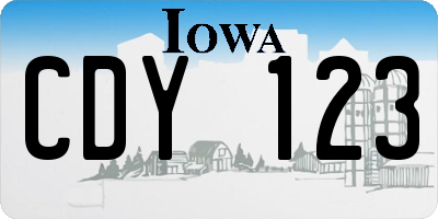 IA license plate CDY123