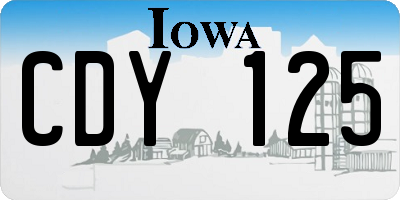 IA license plate CDY125