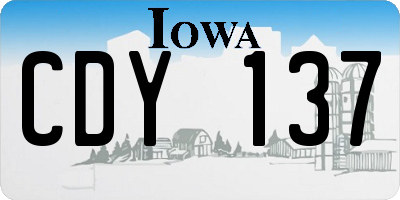 IA license plate CDY137