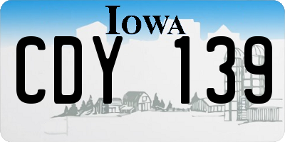IA license plate CDY139