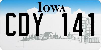 IA license plate CDY141
