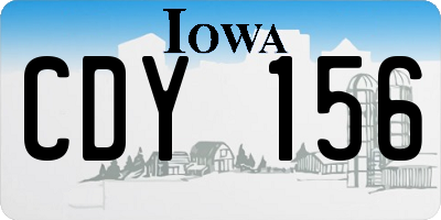 IA license plate CDY156