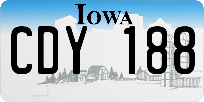 IA license plate CDY188