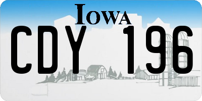 IA license plate CDY196