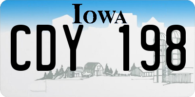 IA license plate CDY198