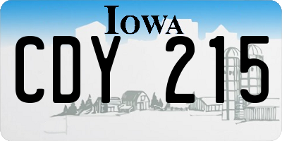 IA license plate CDY215