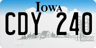 IA license plate CDY240