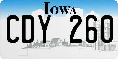 IA license plate CDY260