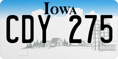 IA license plate CDY275