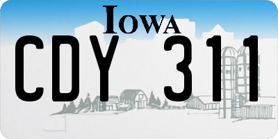 IA license plate CDY311
