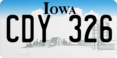 IA license plate CDY326