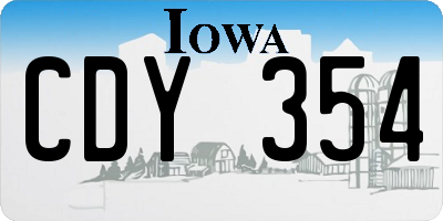 IA license plate CDY354