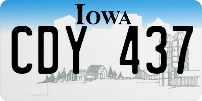 IA license plate CDY437
