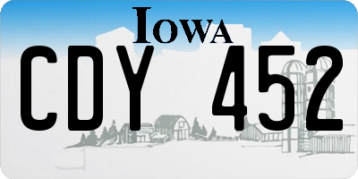 IA license plate CDY452
