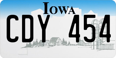 IA license plate CDY454