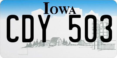 IA license plate CDY503
