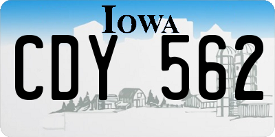 IA license plate CDY562