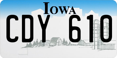 IA license plate CDY610