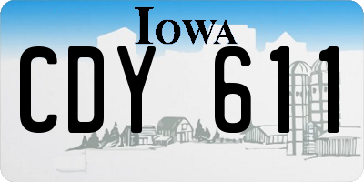 IA license plate CDY611