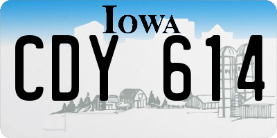 IA license plate CDY614