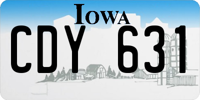 IA license plate CDY631