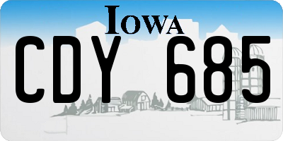 IA license plate CDY685