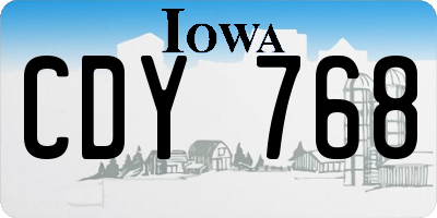 IA license plate CDY768