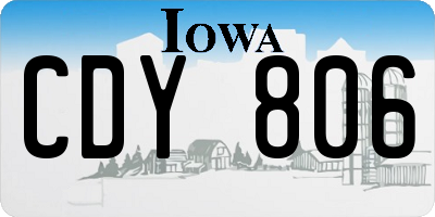 IA license plate CDY806