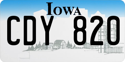 IA license plate CDY820