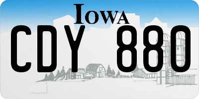 IA license plate CDY880