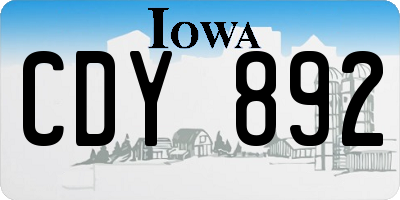IA license plate CDY892