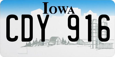 IA license plate CDY916