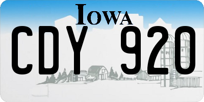 IA license plate CDY920