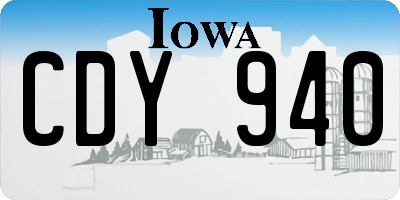 IA license plate CDY940