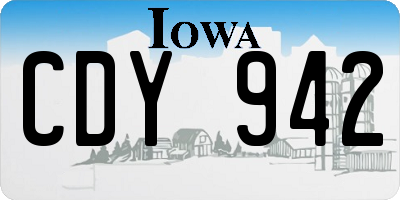 IA license plate CDY942