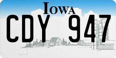 IA license plate CDY947