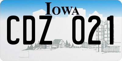 IA license plate CDZ021
