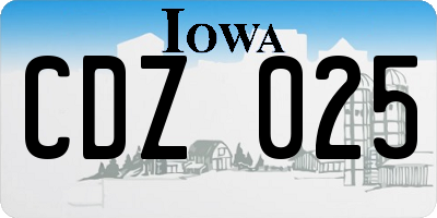 IA license plate CDZ025