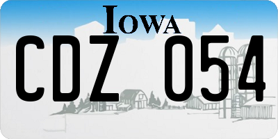IA license plate CDZ054