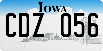IA license plate CDZ056