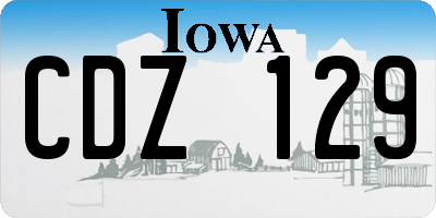 IA license plate CDZ129