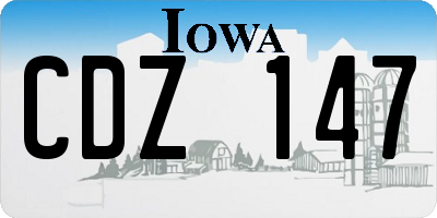 IA license plate CDZ147