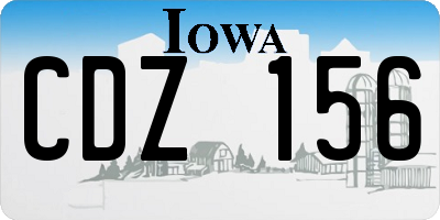 IA license plate CDZ156