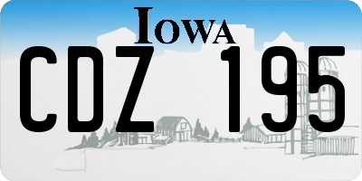 IA license plate CDZ195